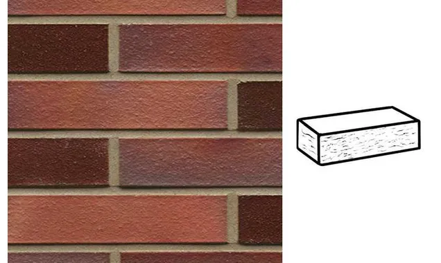 Кирпич клинкерный Muhr 04EG Rotbraun-bunt Edelglanz рустик, 240х115х52 мм