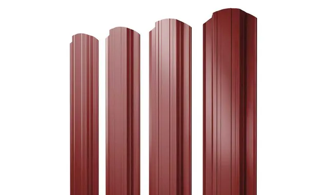 Штакетник Прямоугольный фигурный Grand Line 0,5 Satin RAL3011 Коричнево-Красный