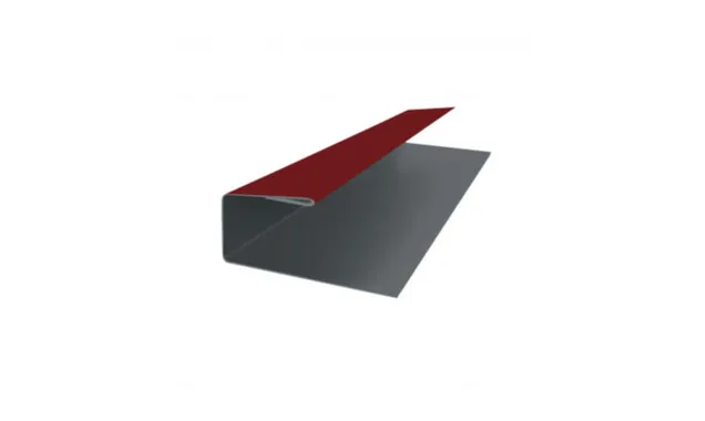 J-Профиль 12мм 0,45 Drap RAL 3005 красное вино (2,5м)