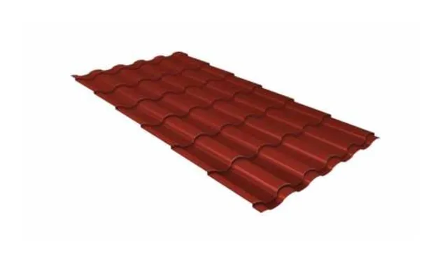 Металлочерепица Grand Line Kredo 0,5 GreenСoat Pural BT RR 29 Оксидно-красный