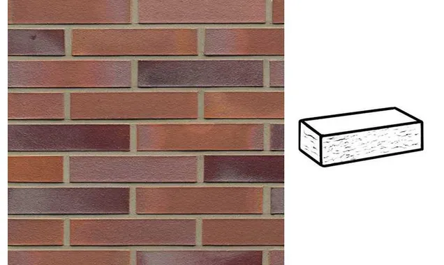 Кирпич клинкерный Muhr 14 Rotblau-bunt рустик, 240х115х52 мм
