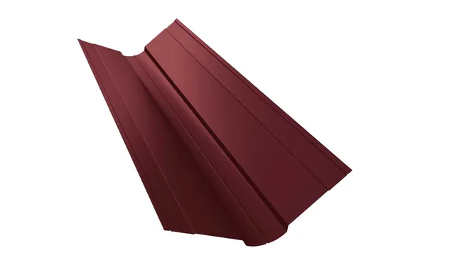 Планка ендовы верхней фигурной 100x100 0,45 PE RAL 3005 красное вино