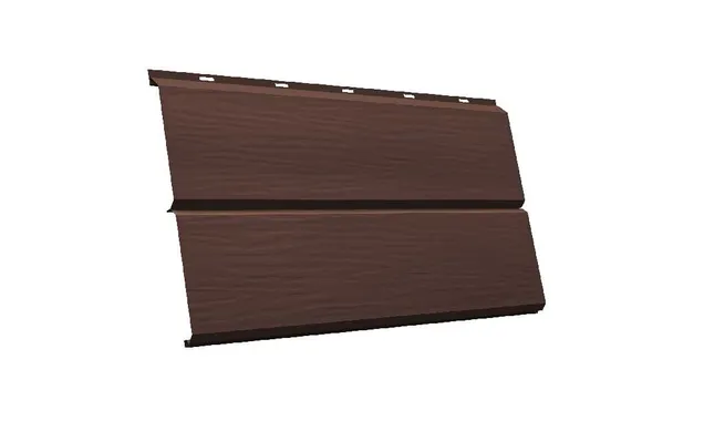 Металлический сайдинг Grand Line ЭкоБрус 3D 0.5 мм Quarzit Pro Matt RAL 8017 шоколад