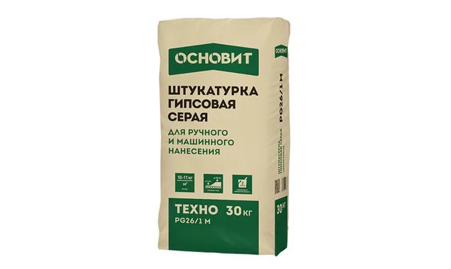 Штукатурка гипсовая ОСНОВИТ ТЕХНО PG26/1 M, 30 кг