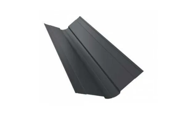 Планка ендовы верхней фигурной 100x100 0,5 GreenCoat Pural BT, matt RR 23 темно-серый (RAL 7024 мокрый асфальт)