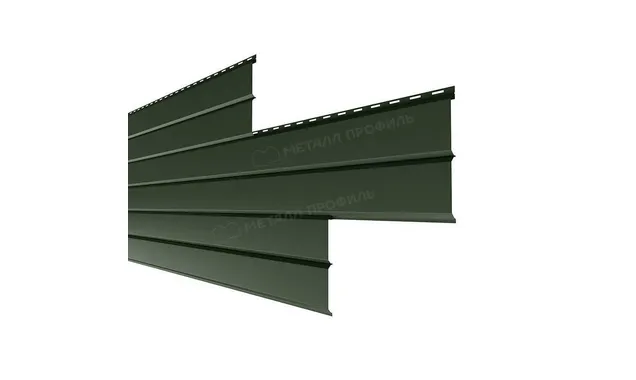 Металлический сайдинг Lбрус-XL-В Металл-Профиль VikingMP RAL 6007 Бутылочно-зеленый 14х335
