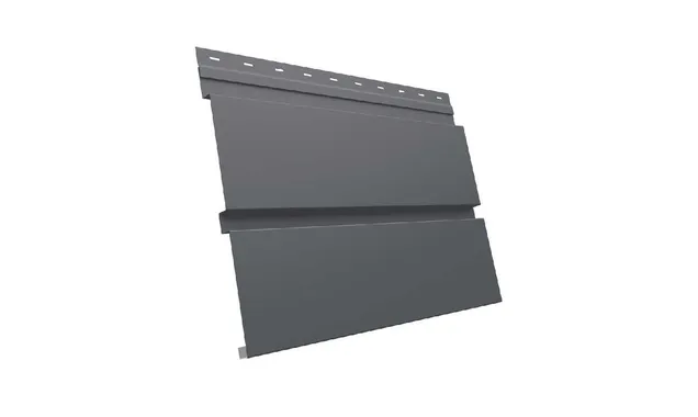 Металлический софит Квадро брус без перфорации 0,5 GreenСoat Pural RR 23 темно-серый (RAL 7024 мокрый асфальт)