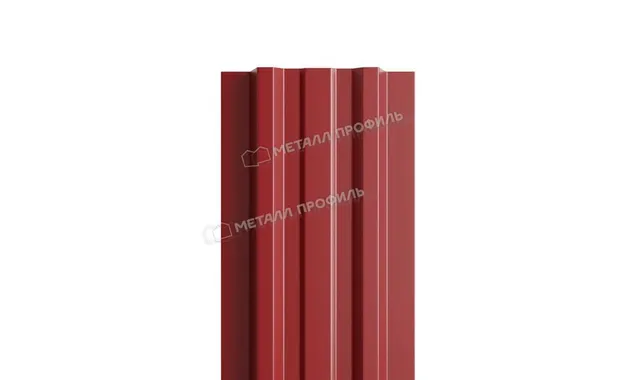 Штакетник Металл Профиль LАNE-T 0,5 NormanMP RAL3011 Коричнево-красный