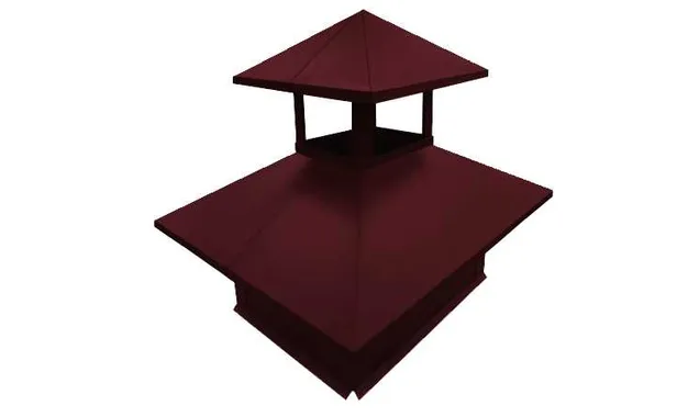 Дымник на трубу двойной 520х390мм 0,5 Satin с пленкой RAL 3005