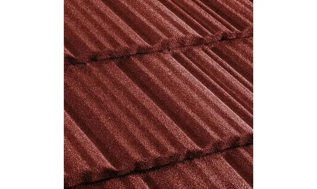Композитная черепица Метротайл (Metrotile) серия MetroShake II, цвет красный, 1330х410 мм