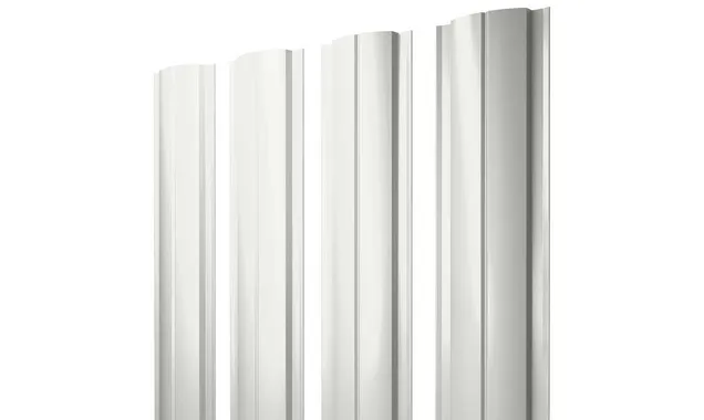 Штакетник Полукруглый Slim Grand Line 0,5 Satin RAL9003 Сигнальный Белый