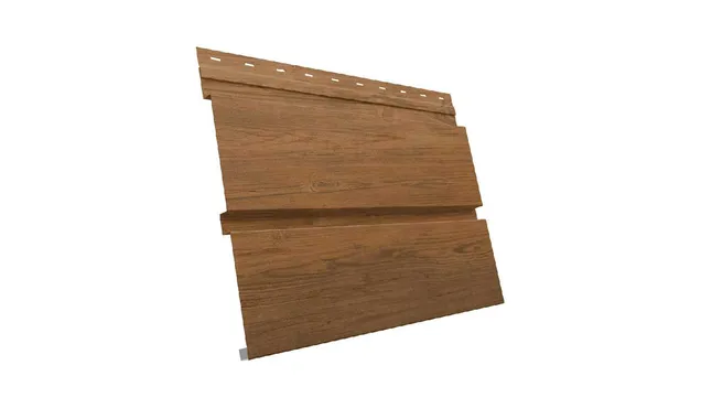 Металлический сайдинг Grand Line Квадро брус 0.45 мм Print Premium с пленкой Golden Wood