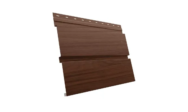 Металлический сайдинг Grand Line Квадро брус 0.45 мм Print Elite Elite с пленкой Choco Wood