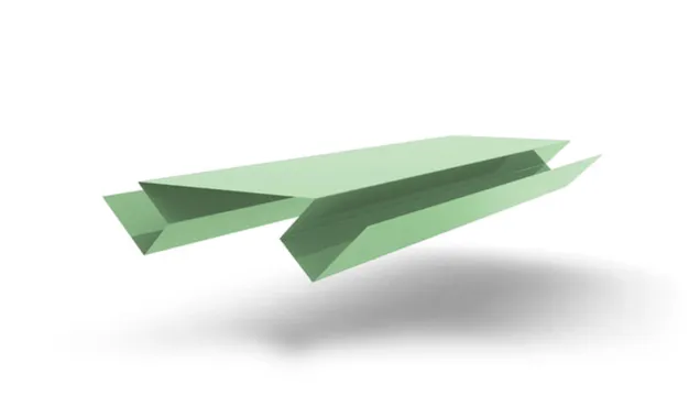 Планка угла внутреннего сложного БХ new 0,45 PE с пленкой RAL 6019 бело-зеленый (2м)