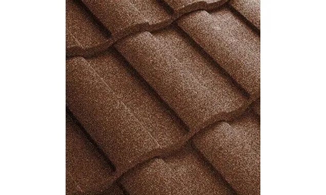 Композитная черепица Метротайл (Metrotile) серия MetroRoman, цвет бургундия, 1280х410 мм