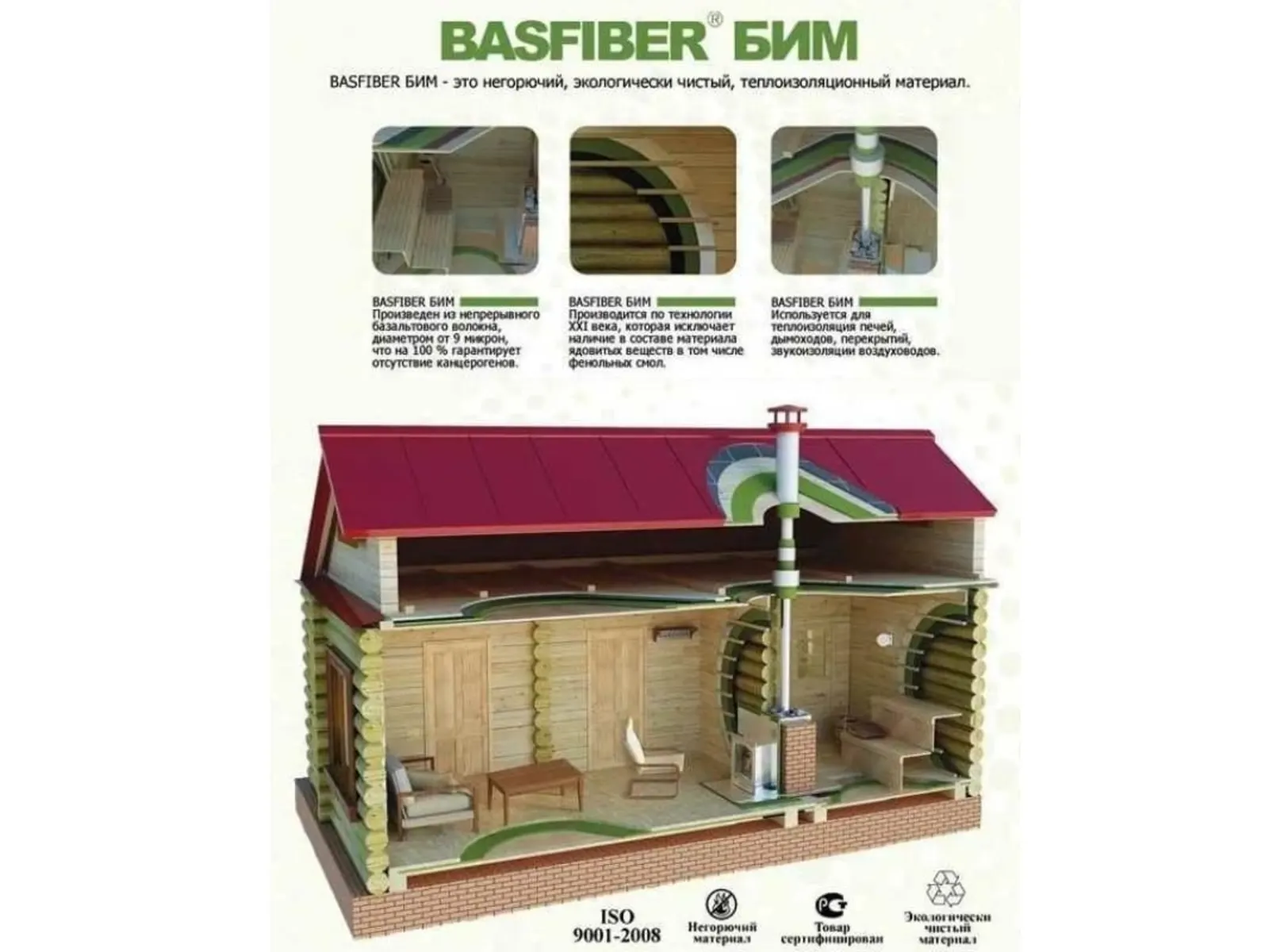 Базальтовый картон BASFIBER 8х600х1000 3 шт