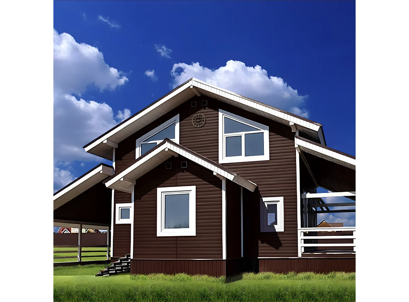 Акриловый сайдинг Grand Line Акрил. Премиум-коллекция Natural-Брус (Темный дуб), 3,0м