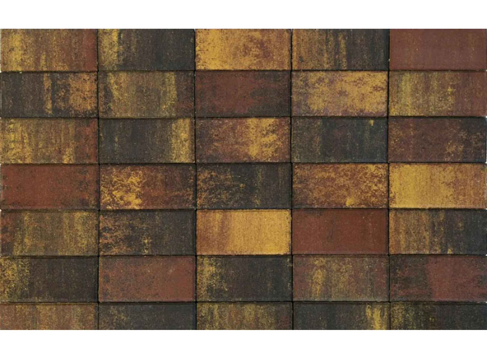 Брусчатка Braer Прямоугольник ColorMix 200х100х40 мм Миндаль