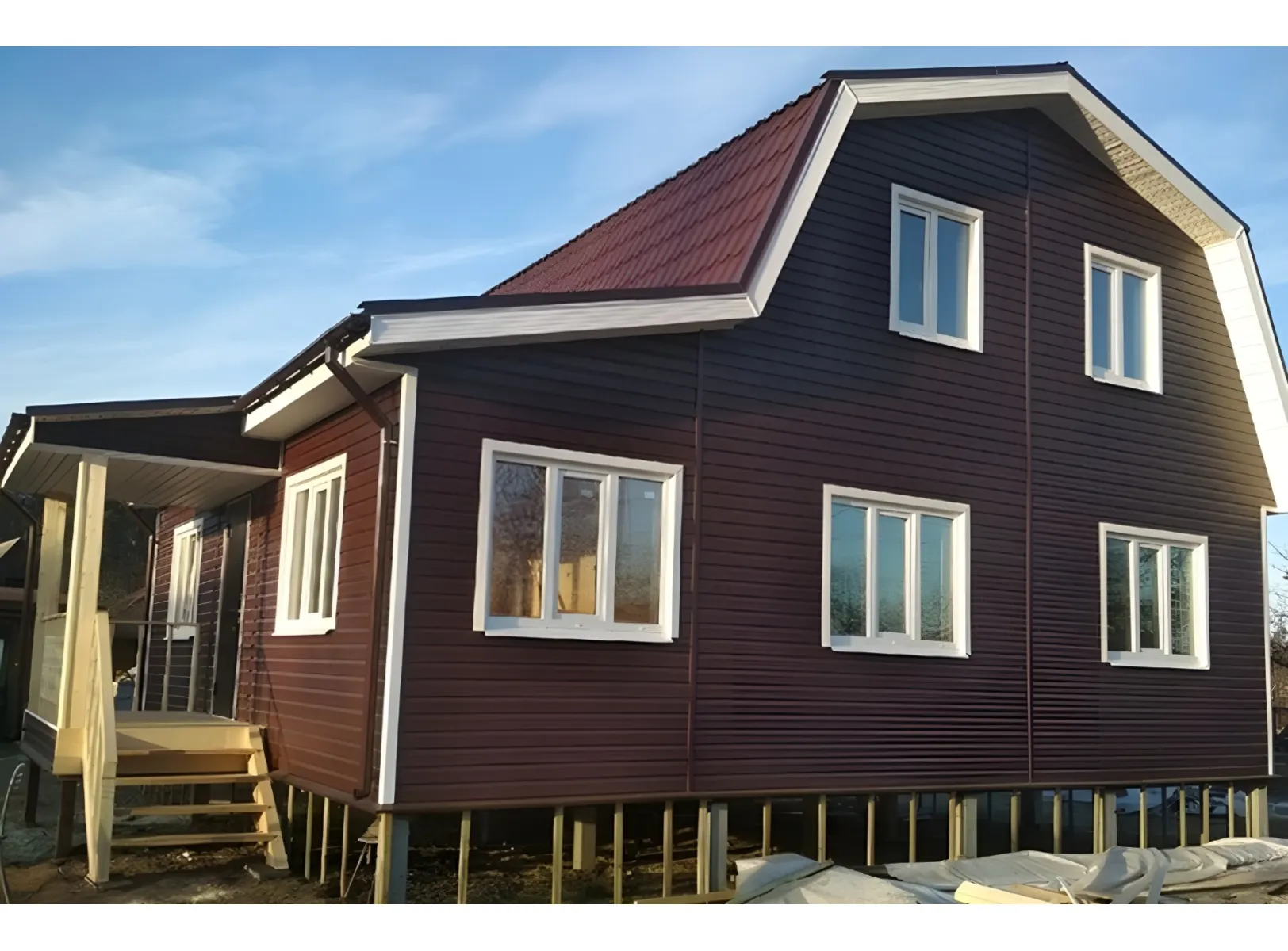 Акриловый сайдинг Grand Line Акрил. Премиум-коллекция Natural-Брус (Темный дуб), 3,0м