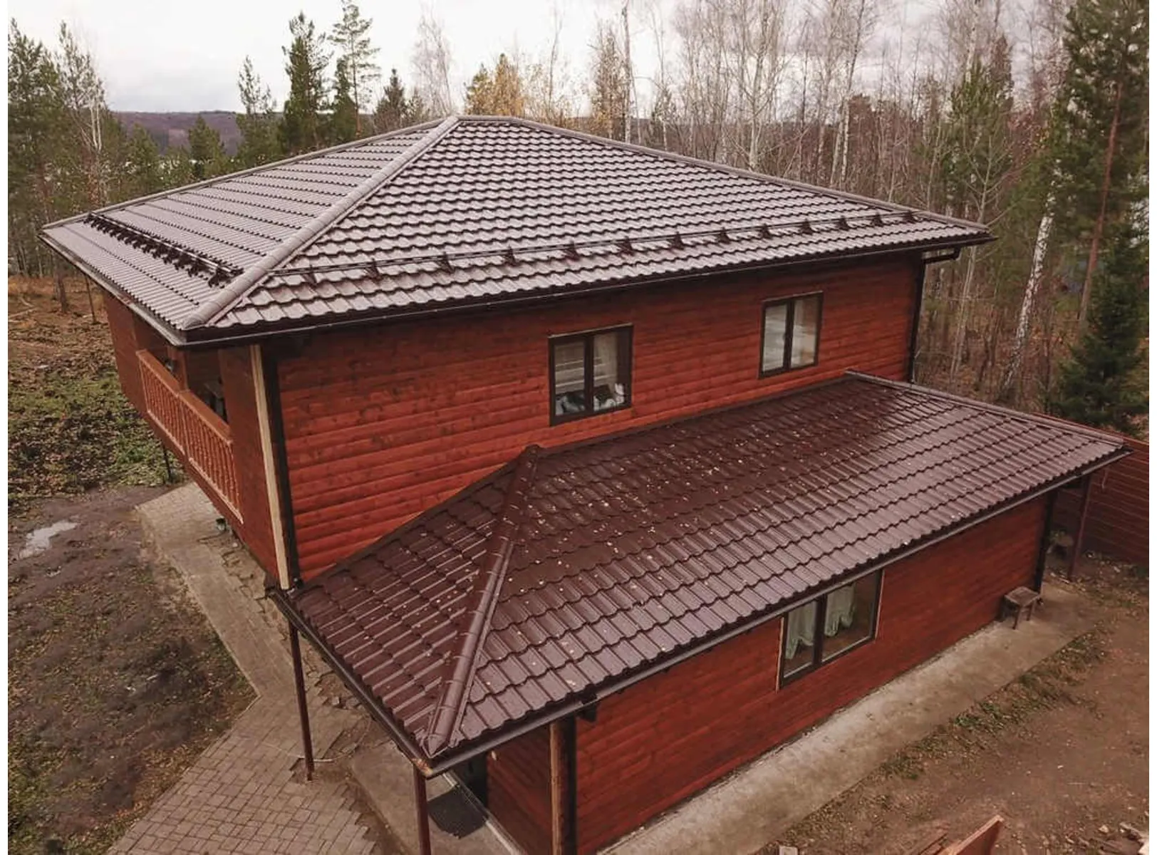 Металлочерепица Grand Line Kvinta Uno 0,5 Atlas RAL 8017 Шоколад