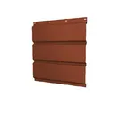 Софит металлический без перфорации 0,5 Satin с пленкой RAL 8004 терракота