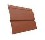 Металлический сайдинг Grand Line Квадро брус 0.5 мм PurLite Matt 275 с пленкой RAL 8004 терракота