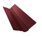 Планка ендовы верхней фигурной 150x150 0,45 Drap RAL 3005 красное вино