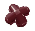 Четверник конька полукруглого Satin с пленкой RAL 3005 красное вино