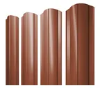 Штакетник Круглый фигурный Grand Line 0,5 Satin RAL8004 Терракота