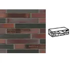Кирпич клинкерный Muhr 29 S Schwarzblau-bunt Spezial готик, 290х90х40 мм
