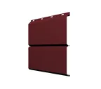 Софит ЭкоБрус без перфорации 0,345 Grand Line 0,5 Satin с пленкой RAL 3005 красное вино