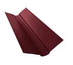 Планка ендовы верхней Grand Line фигурной 100x100 0,45 Полиэстер RAL 3005 красное вино