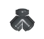 Тройник Y конька полукруглого GreenCoat Pural BT с пленкой RR 23 темно-серый (RAL 7024 мокрый асфальт)
