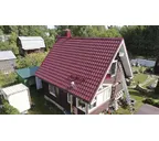 Металлочерепица Grand Line Kvinta plus 0,45 Полиэстер RAL 3005 Красное вино | c 3D резом