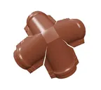 Четверник конька малого полукруглого Satin с пленкой RAL 8004