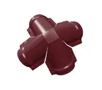 Четверник конька малого полукруглого Drap с пленкой RAL 3005 красное вино