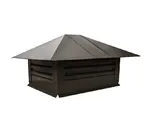 Дымник на трубу с жалюзи 520х390мм 0,5 GreenCoat Pural BT, matt с пленкой RR 32 темно-коричневый (RAL 8019 серо-коричневый)