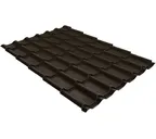 Металлочерепица Grand Line Classic 0,45 Drap RR 32 Темно-коричневый