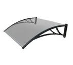 Козырьки Krovent из поликарбоната 1500х930х280 прозрачный (черный кроншт)