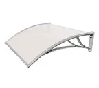 Козырьки Krovent из поликарбоната 1200х930х280 молочный с серебр. кронштейнами
