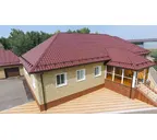 Металлочерепица Grand Line Монтеррей 0,45 Полиэстер RAL 3005 Красное вино